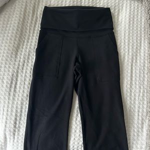 Aerie fold-over flare leggings in black